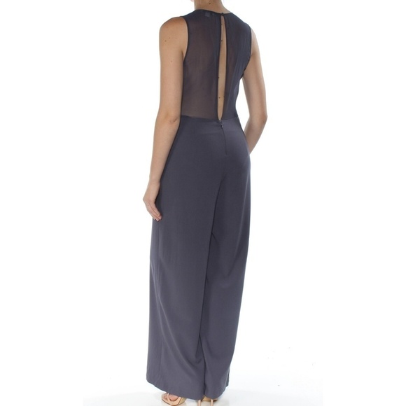 Kensie Chiffon Sleeveless Jumpsuit Gray Lead - Picture 2 of 2